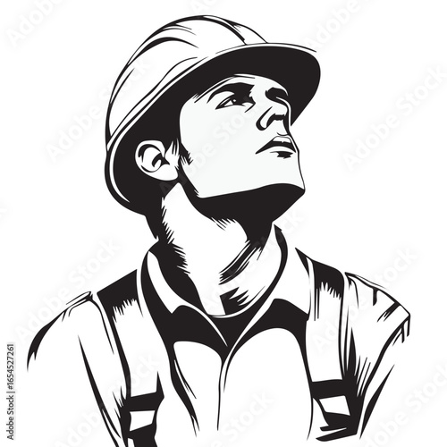 vector illustration of a construction worker
