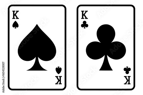 playing cards showing  King of Spades and King of Clubs