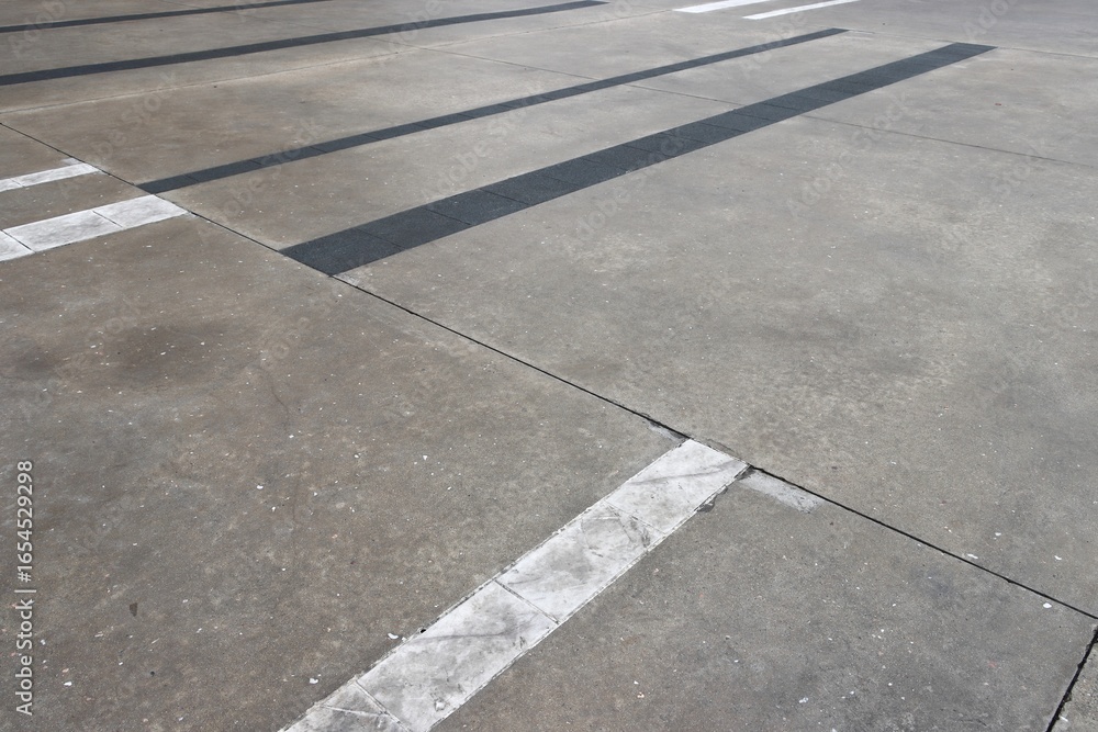 Fototapeta premium Walking street with black and white line perspective view background