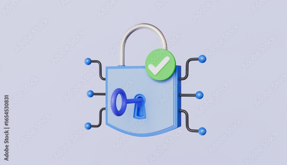 Obraz premium Locker data protection, Cyber security, Encryption, Cyber Security and cloud data under protection