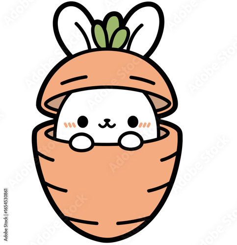 cute rabbit in a carrot - layered cut file - spring easter clip art