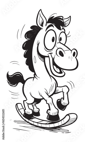 Vector illustration of a horse rearing up with raised hooves