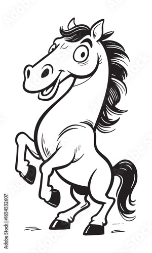 Vector illustration of a horse rearing up with raised hooves
