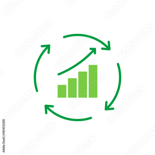 Continuous Improvement Icon Vector Illustration Green Version