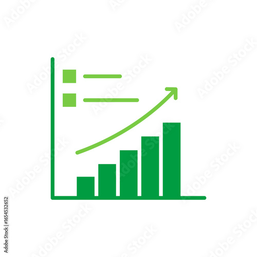 Increase Icon Vector Illustration Green Version