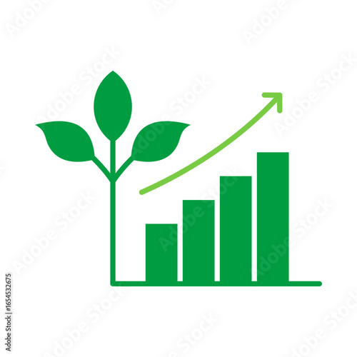 Sustainable Growth Icon Vector Illustration Green Version