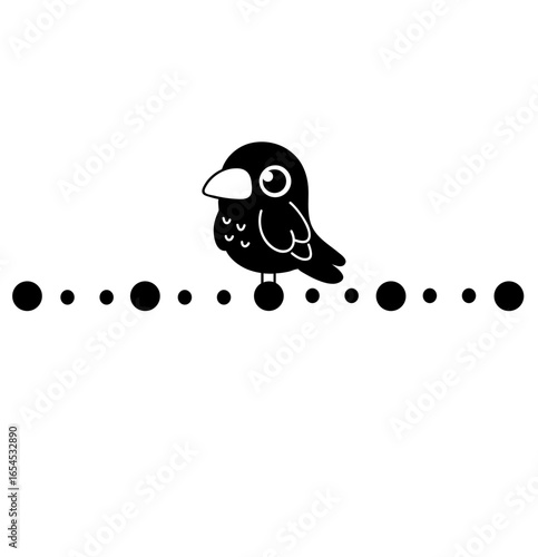 cute crow divider - layered cut file - organization clip art