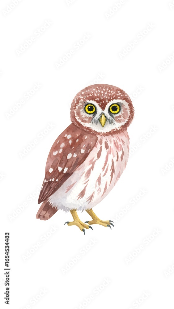 Fototapeta premium Cute owl, stylized illustration
