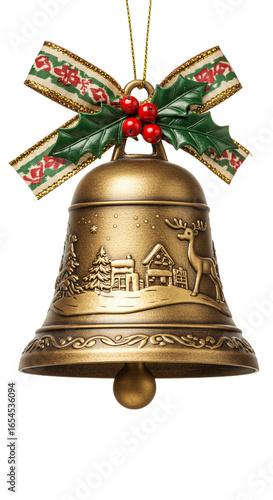 Christmas ding dong bell with transparent PNG background