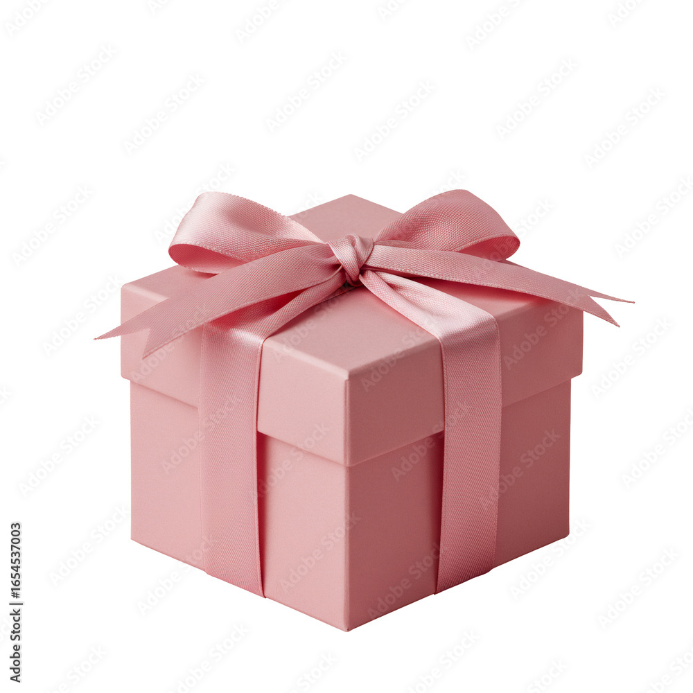 Obraz premium ピンクのギフトボックスとリボン 透明な背景に分離された贈り物と特別な日のイメージ