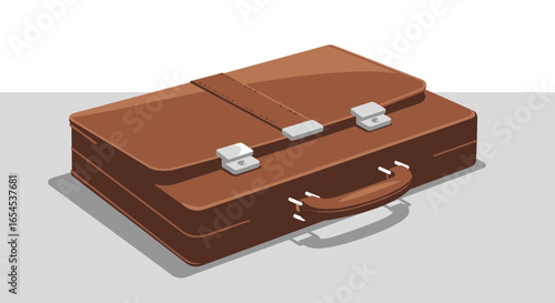 An Old-Fashioned brown Leather Briefcase for Business and Professional Use