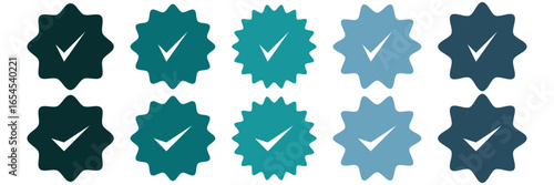 Green checkmark, green tick, check mark icon button set. tick mark with checkbox icon. Green checkmark sign for app, ui, website. Verified Green Badges. Trust Seal Collection. Instant Approved. Viral 