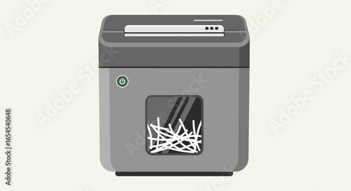 Modern paper shredder for office or home use, isolated on white background