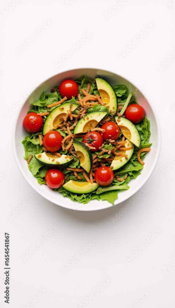 Fresh mixed vegetables in a bowl against a white background Fresh mixed vegetables in a bowl against a white background