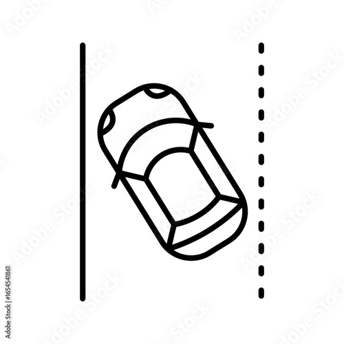 Lane Change Assist Icon Vector Illustration Line Version
