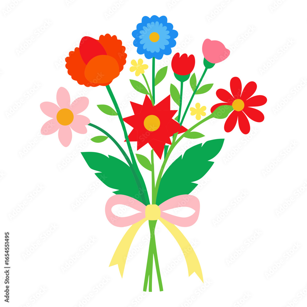 custom made wallpaper toronto digitalVector art illustration of a vibrant bouquet of cut wildflowers