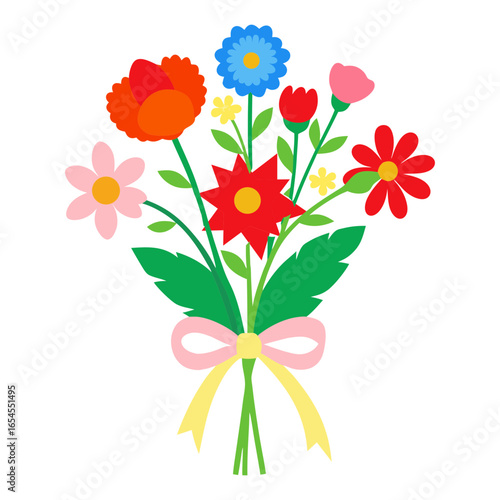 Wallpaper Mural Vector art illustration of a vibrant bouquet of cut wildflowers Torontodigital.ca