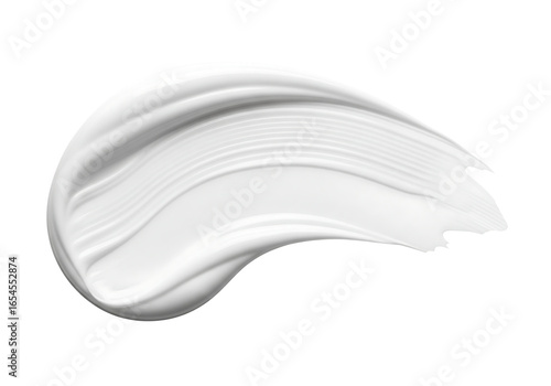 A cosmetic cream, lotion, or paint smear swatch with a rich texture. Isolated on transparent background, png