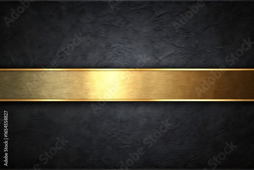 Minimal Luxury Banner Design with Shiny Golden Strip on Matte Black Background