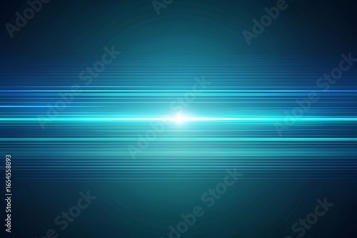 Futuristic Blue Light Waves with Bright Center Glow and Smooth Flow