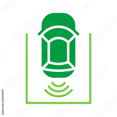 Intelligent Parking Assist System Icon Vector Illustration Green Version