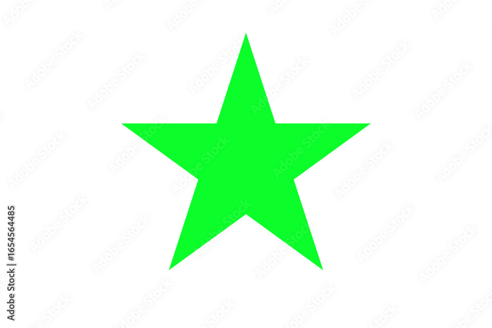 Obraz premium Green star icon flat vector with transparent background
