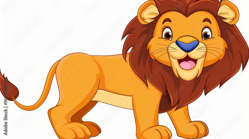 Obraz premium Fun and Furry: Playful Lion Illustrations for Wildlife Art