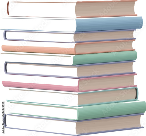 Stack of Colorful Books on Education, Knowledge, and Learning Concepts