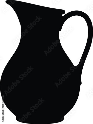 Dark silhouette of a pitcher, flowing shape, classic vessel
