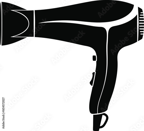 Black hair dryer, beauty appliance for styling and drying hair