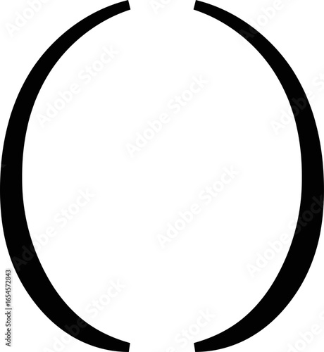 Brackets icon, black vector of round, curly, and square bracket in flat style, punctuation marks, typography symbol, math and coding element isolated on transparent background.