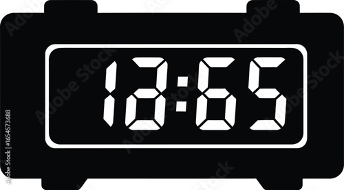 Digital alarm clock displaying incorrect time, time management concept