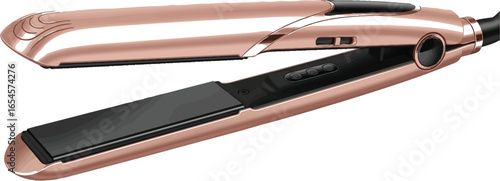 Rose gold hair straightener, styling tool for sleek, smooth hair