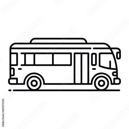 Simple line drawing of a modern city bus