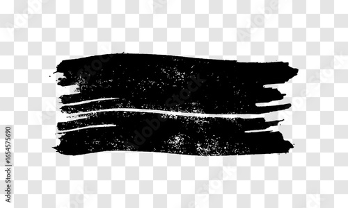 Black brush stroke on transparent background
