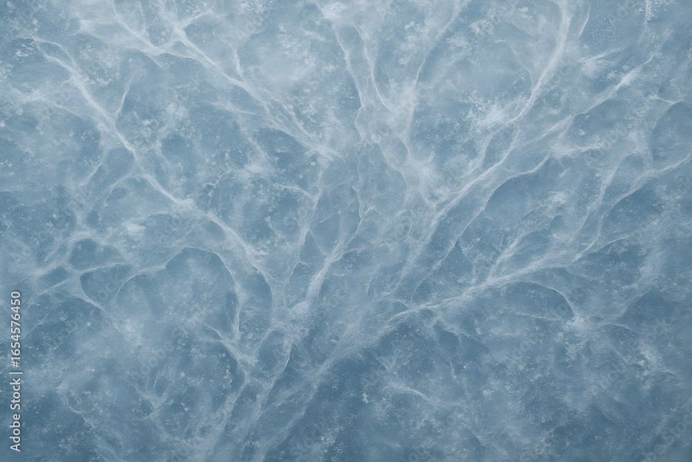 Obraz premium Frozen Elegance: An icy canvas unfolds, revealing intricate patterns and textures in a captivating display of winter's artistry.