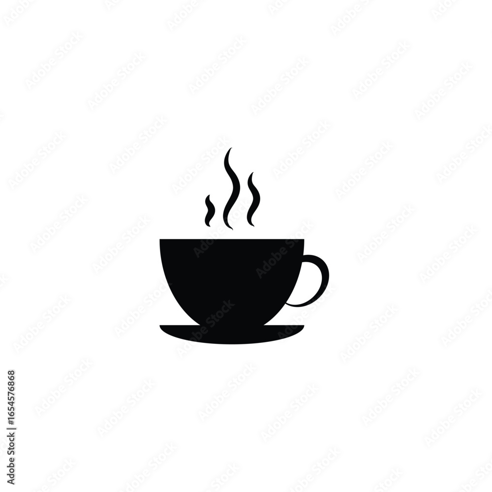 Obraz premium Coffee cups and beans icons silhouette vector