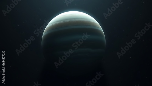 Fotografie Uranus with mysterious internal heat waves visible through translucent atmosphere
