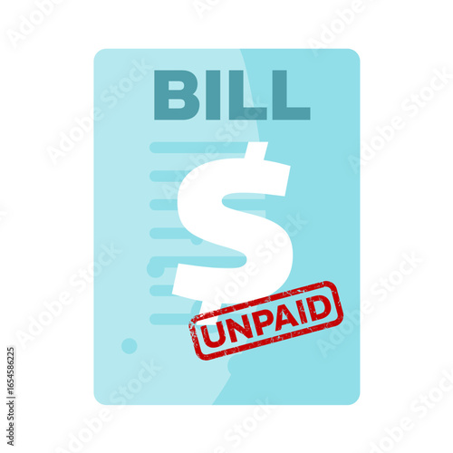 Unpaid bill - vector illustration