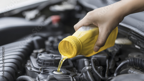 Wallpaper Mural Pouring biofuel into car engine highlights sustainable energy solutions for vehicles Torontodigital.ca