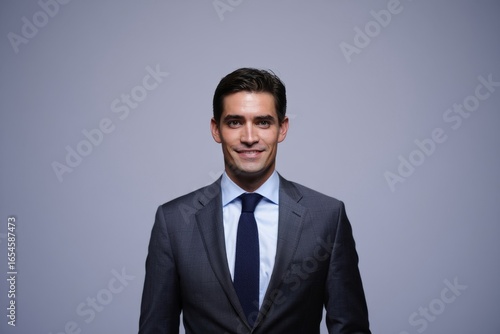 Professional headshot of handsome business man in suit and tie for corporate portrait photography
