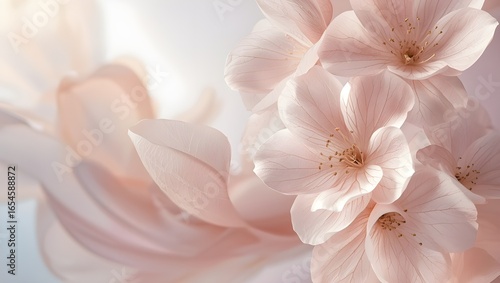 Ultra-Realistic Minimalist Floral Abstract Background in Pastel Tones