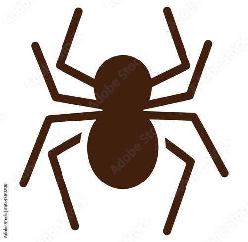 Simple brown spider insect graphic vector design isolated on white background