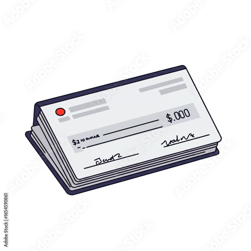 A stack of blank checks, open to show multiple check forms, ready for financial transactions.