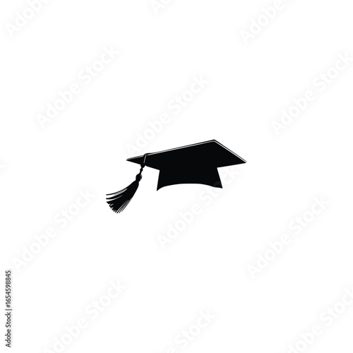 Mortarboard, Academic cap, Graduate cap, Oxford cap - cut out silhouette vector icon
