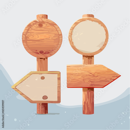 Wooden Directional Signposts Rustic Navigational Signs for Outdoor Adventures