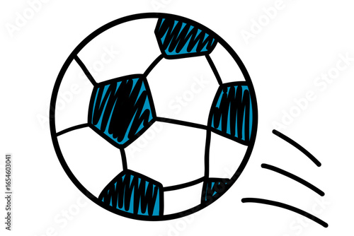 サッカーボールの手描きイラスト