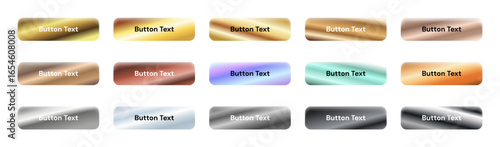 A set of button UI elements in different color styles