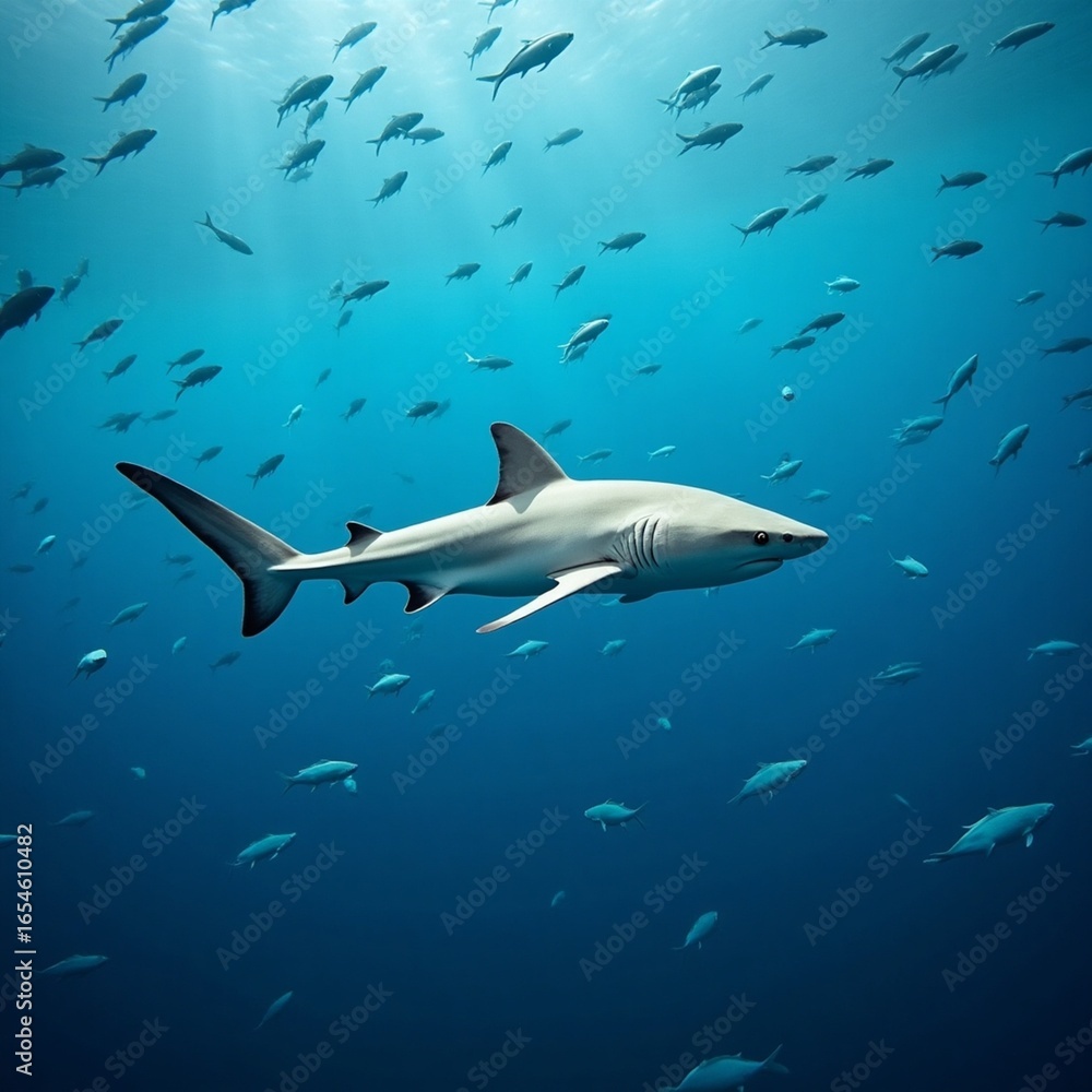 Naklejka premium great blue shark