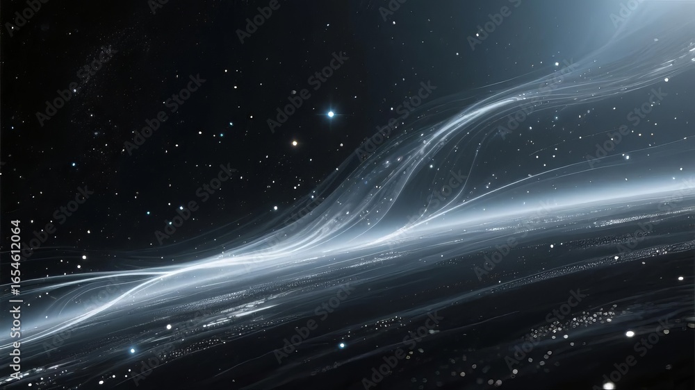 Fototapeta premium Cosmic Stream: Ethereal Light Trails in Space